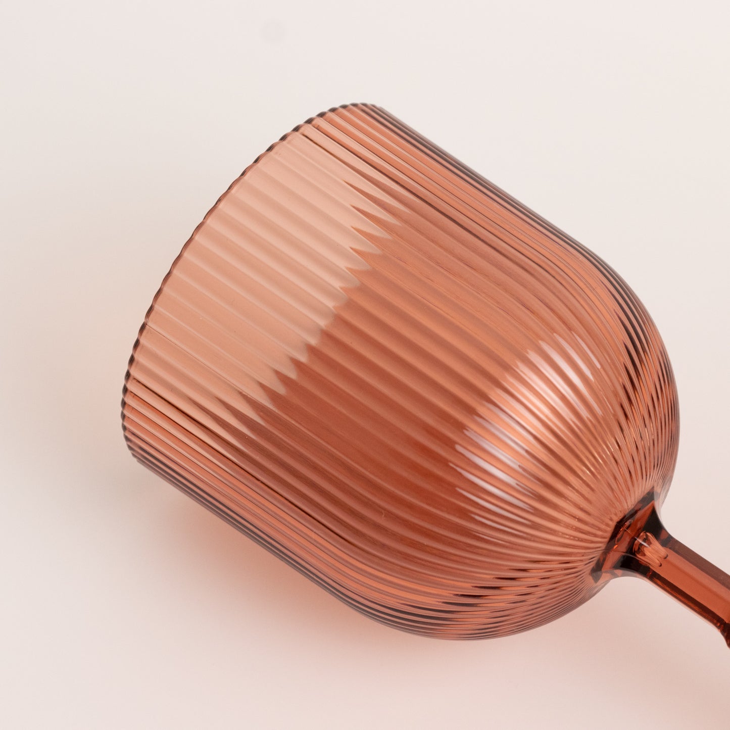 12-Pack Plastic Goblets Dusty Rose Vintage Ribbed Pattern - Reusable Shatterproof Glassware 9oz