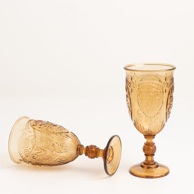 Amber Gold Plastic Vintage Goblets Amber Gold Plastic Vintage Goblets