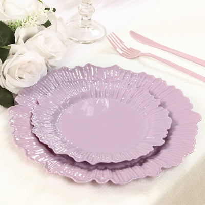 Plastic Dessert Plates – 7" Lavender Lilac Reef Design Plastic Dessert Plates – 7" Lavender Lilac Reef Design