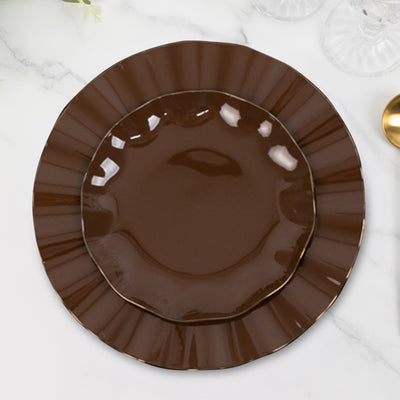 Cinnamon Brown Hard Plastic Dessert Plates Cinnamon Brown Hard Plastic Dessert Plates