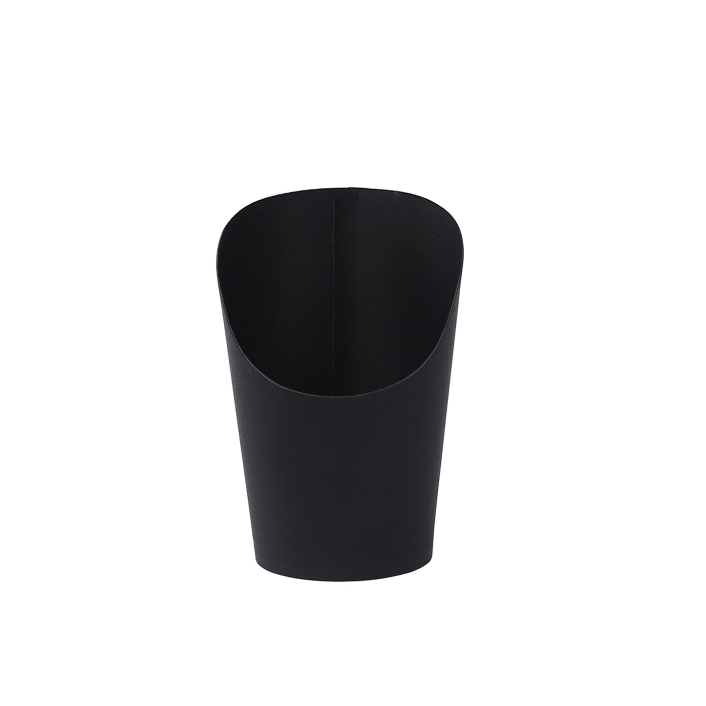 Black paper popcorn box, 14oz disposable snack cone cup.
