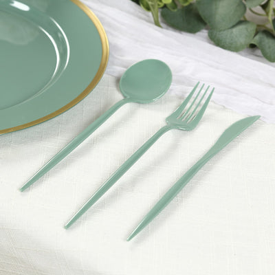 Dusty Sage Green Heavy Duty Plastic Utensil Set Dusty Sage Green Heavy Duty Plastic Utensil Set