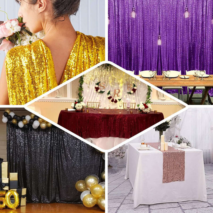 Fuchsia sequin fabric bolt for sparkly DIY crafts and decorations.
