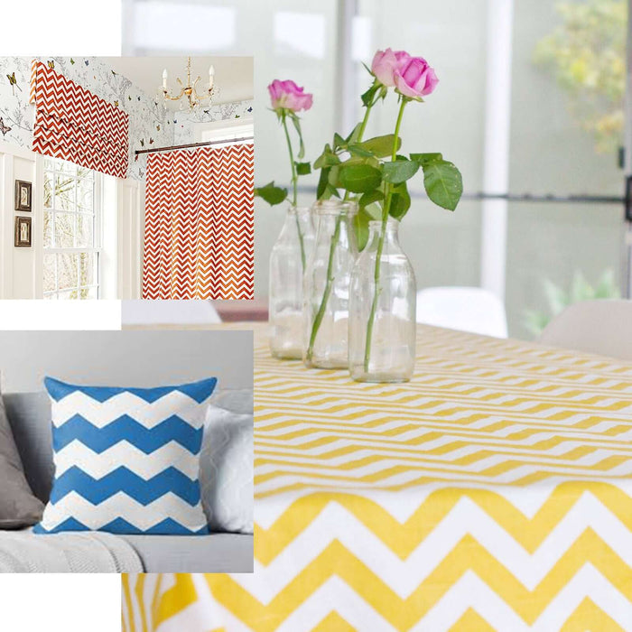 54"x10 Yards Purple / White Chevron Print Satin Fabric Roll, Zig Zag DIY Craft Fabric Bolt