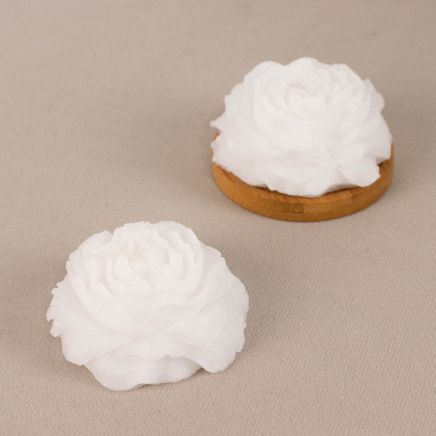 5 Pack White Peony Flower Scented Candles, 3" Decorative Floating Wax Candles Wedding Favors with Individual Gift Boxes and Ribbons