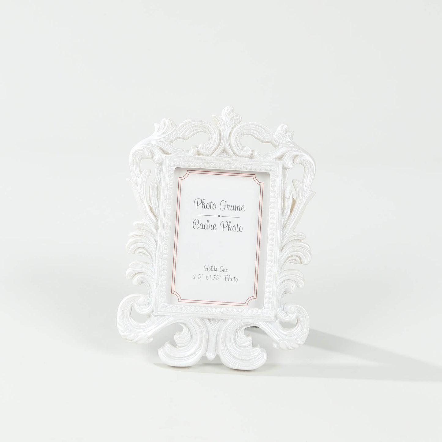4 Pack White Resin Vintage Baroque Photo Frames, Rectangle Mini Picture Frame Party Favor Wedding Place Card Holders - 4"x3"