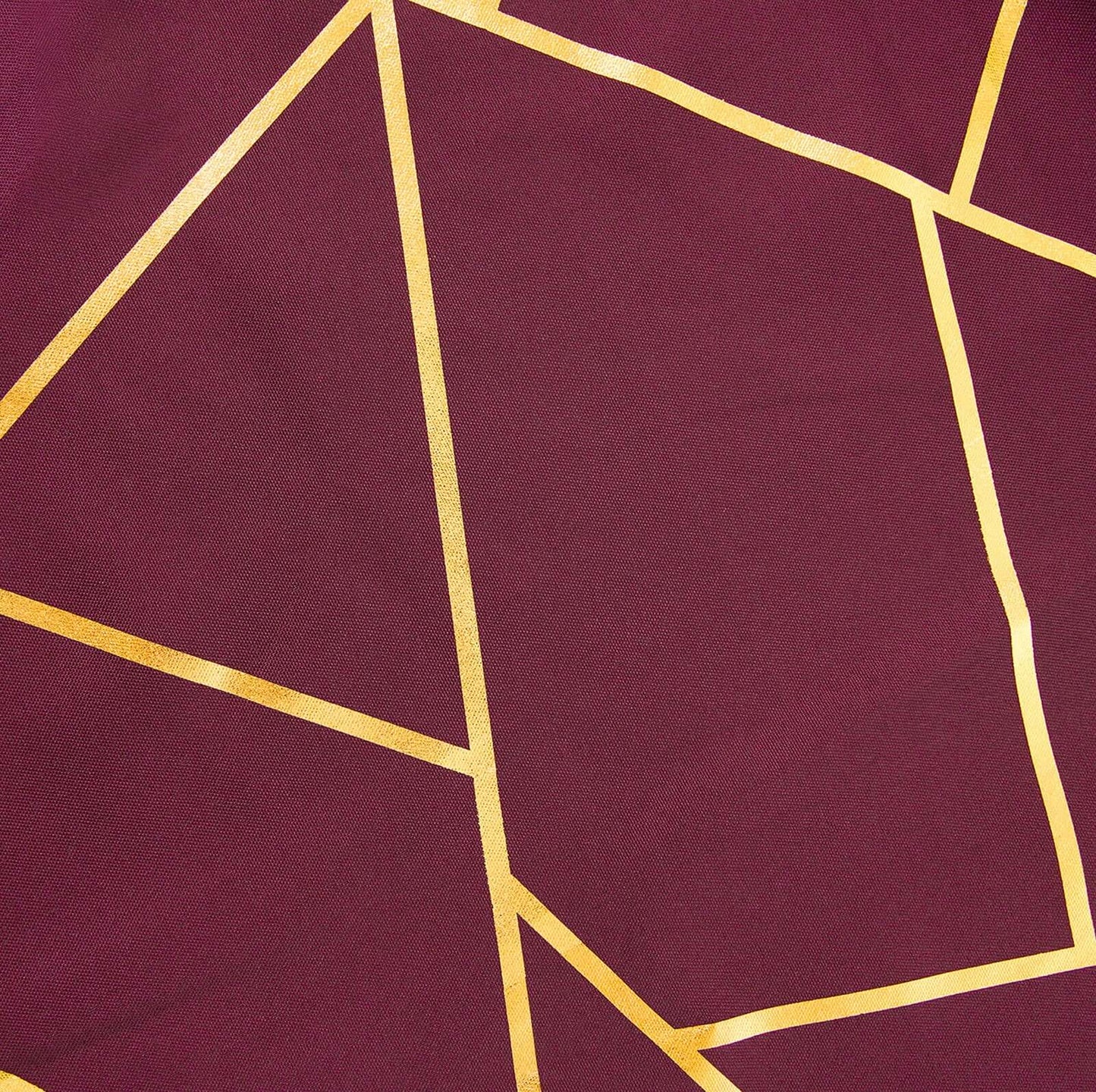 Burgundy tablecloth with gold foil geometric pattern. #whtbkgd