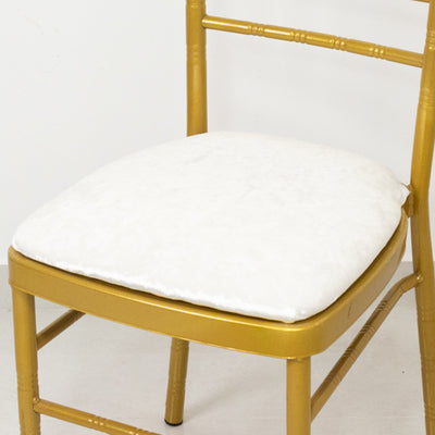 White Velvet Spandex Chiavari Chair Seat Pad Covers White Velvet Spandex Chiavari Chair Seat Pad Covers