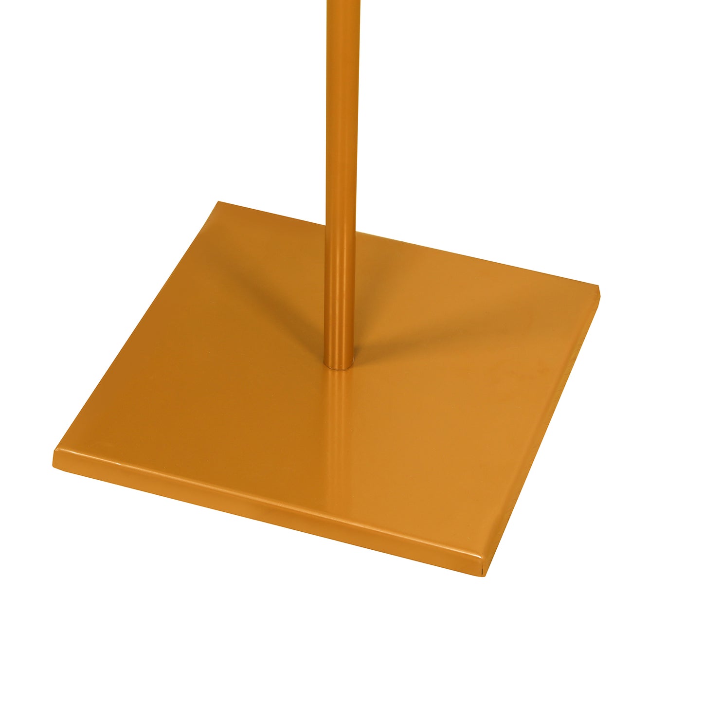 Gold easel stand for displaying frames and artwork.