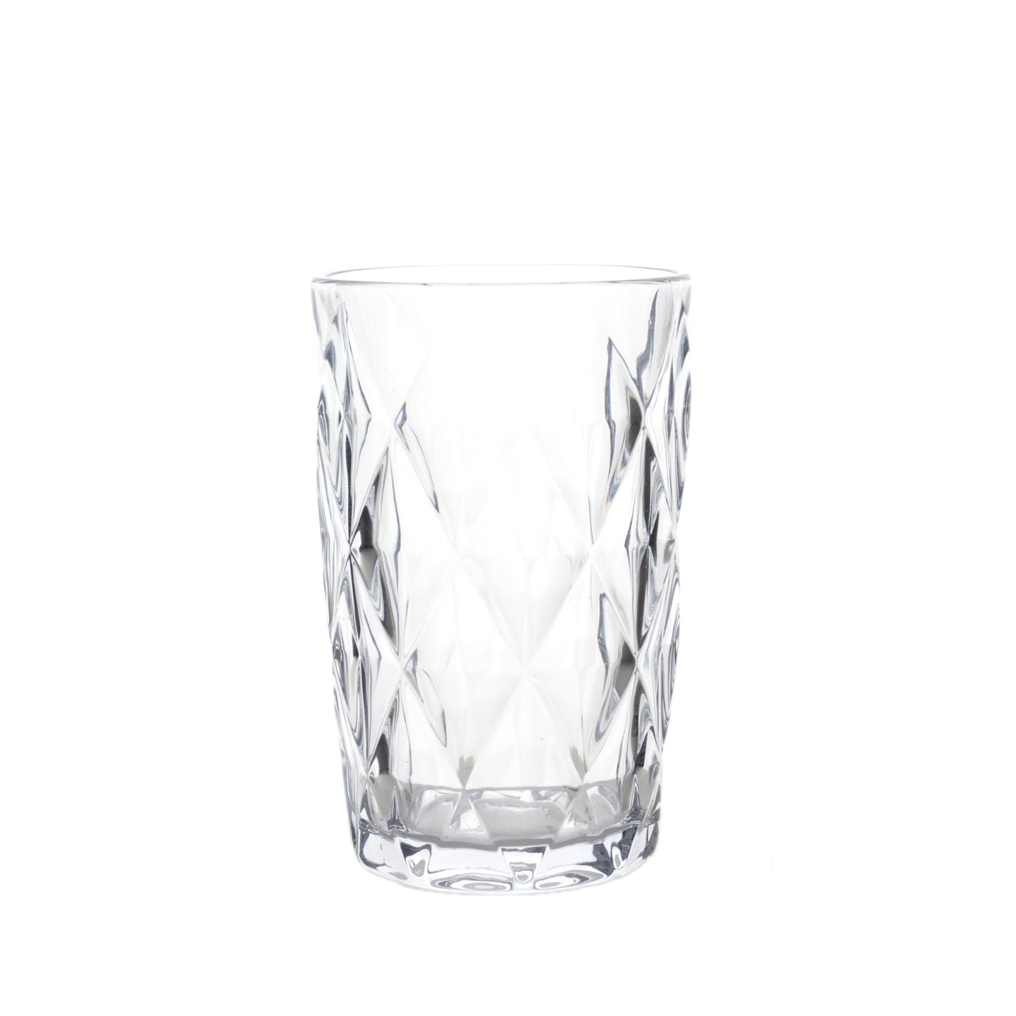 6-Pack Whiskey Glasses Clear Textured Crystal Cut Design with Heavy Base - Highball Tumblers for Parties & Events 12oz 5"
