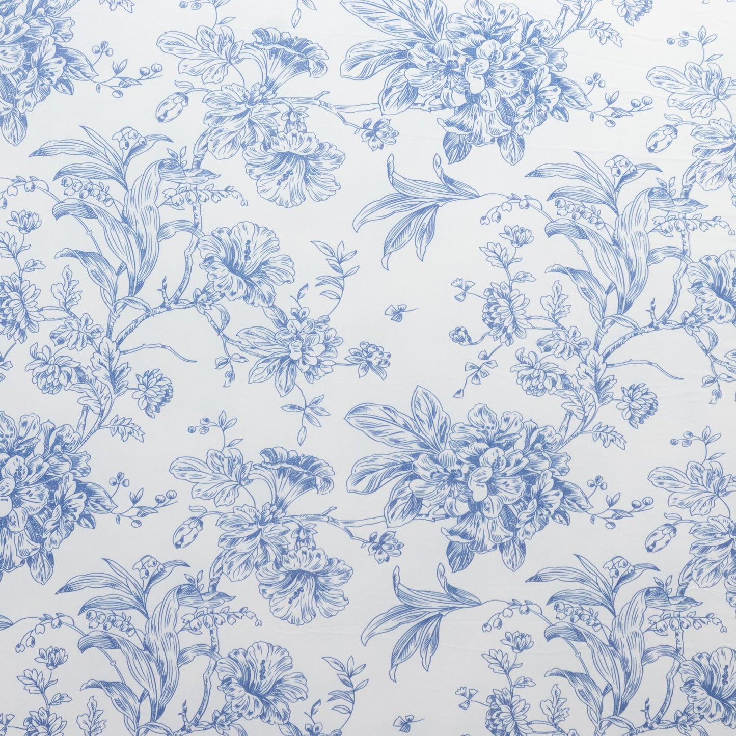 Blue floral backdrop cover for round top wedding stand.