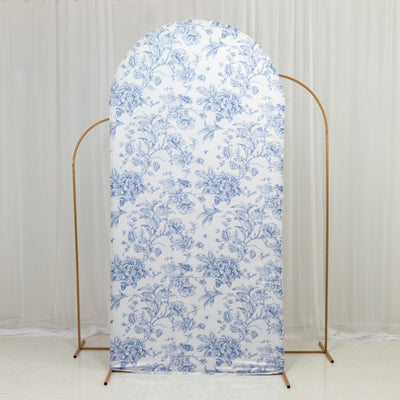 Blue French Toile Spandex Backdrop Cover for Chiara Arch Blue French Toile Spandex Backdrop Cover for Chiara Arch