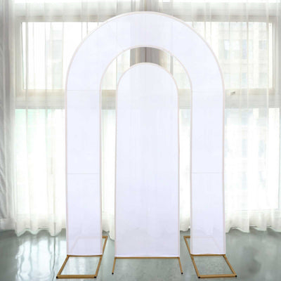 Chic White Spandex Fitted Arch Covers for Beautiful Backdrops Chic White Spandex Fitted Arch Covers for Beautiful Backdrops