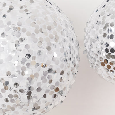 Versatile Silver Payette Sequin Hanging Lanterns Versatile Silver Payette Sequin Hanging Lanterns