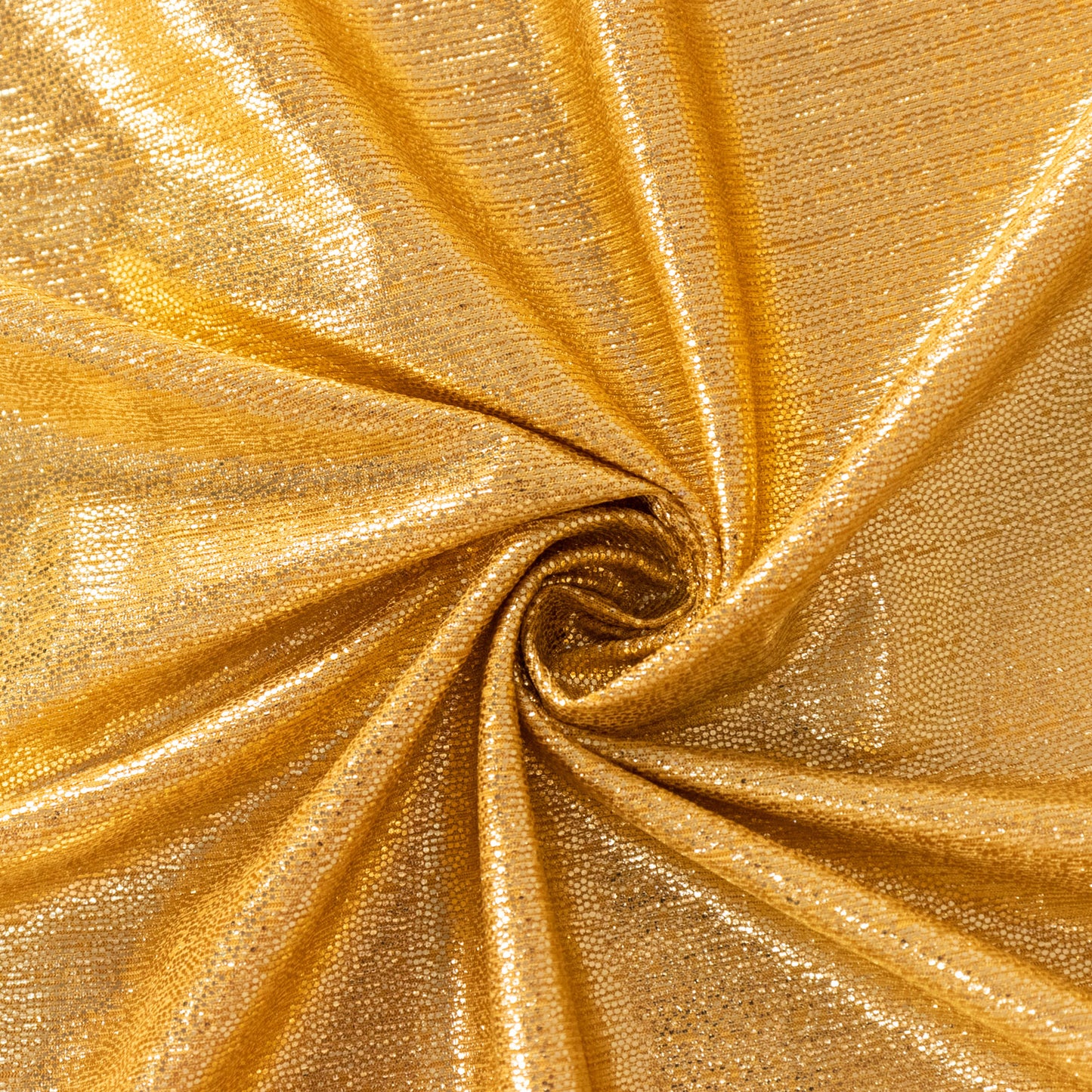 Gold shimmer sequin dots table overlay, wrinkle-free sparkle topper.