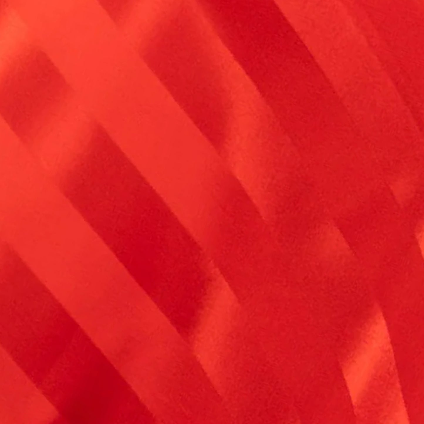 Red satin stripe table overlay, 72"x72" elegant table topper.