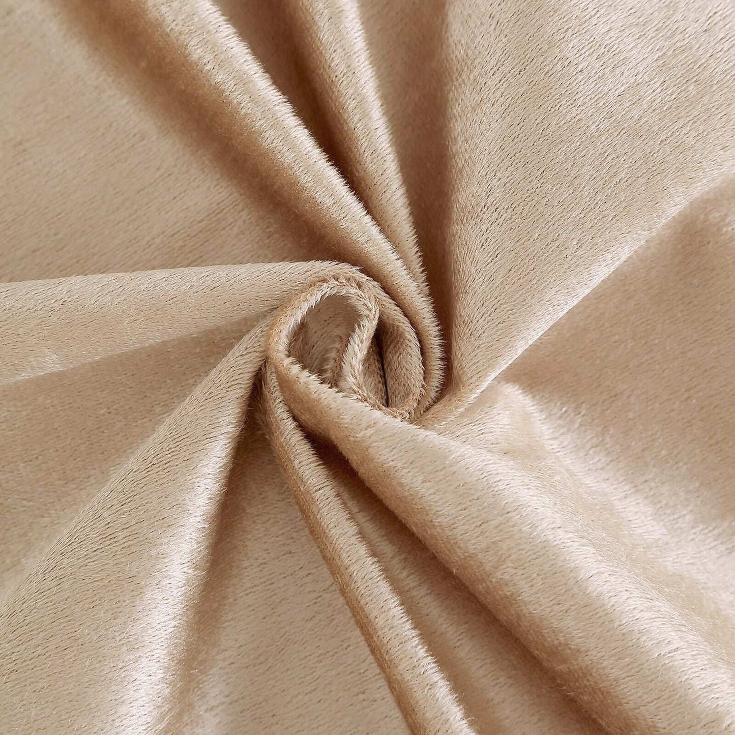 Champagne premium soft velvet table overlay, 72"x72" square tablecloth topper.