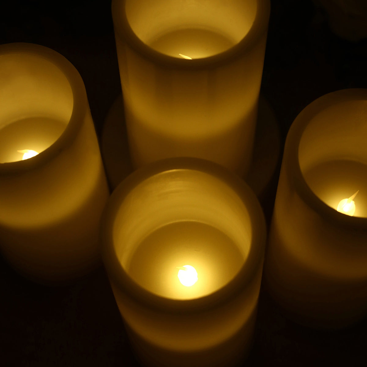 6 Pack Ivory Flameless LED Pillar Candles, 3" x 6" Flat Top Real Wax Battery Operated Candles with W