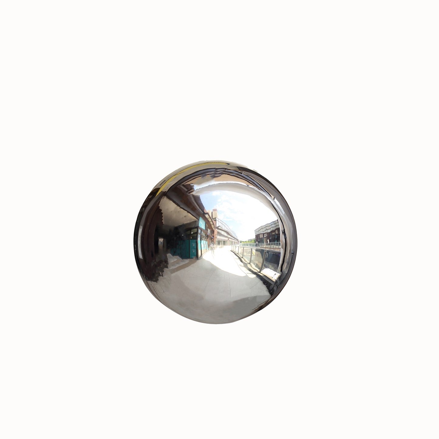 20" Silver Stainless Steel Shiny Mirror Gazing Ball, Reflective Hollow Garden Globe Sphere