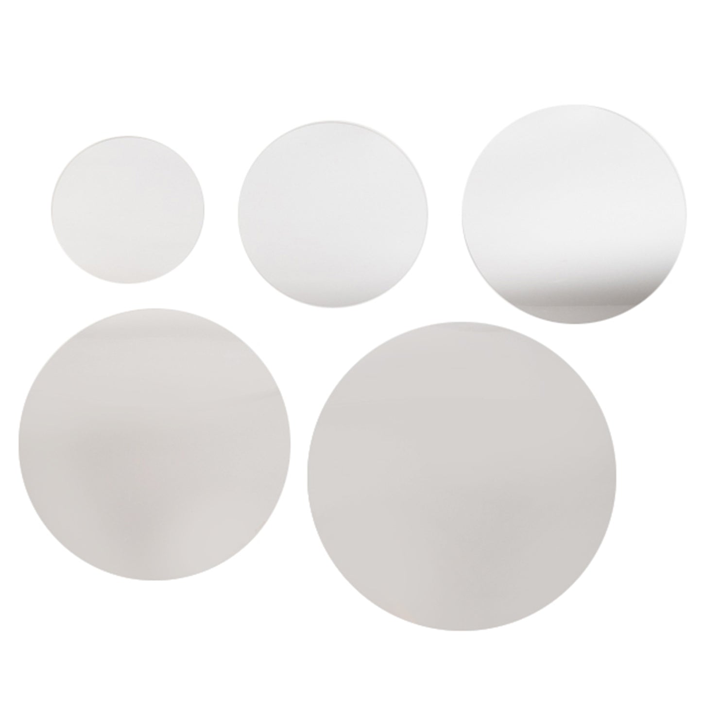10 Pack Silver Round Acrylic Mirror Tray Centerpiece Bases, Large Circle Mirror Candle Plates for Decoration - 16"