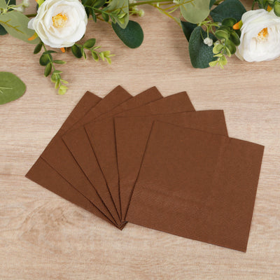 Cinnamon Brown Paper Beverage Napkins 5"x5" Cinnamon Brown Paper Beverage Napkins 5"x5"