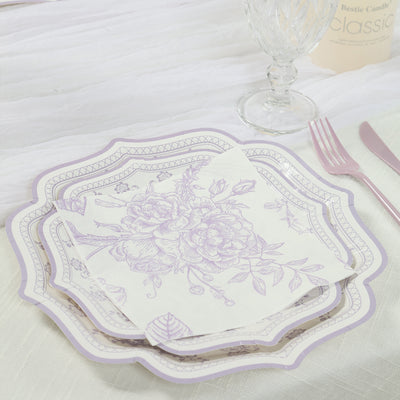 White Lavender 2-Ply Paper Cocktail Napkins White Lavender 2-Ply Paper Cocktail Napkins