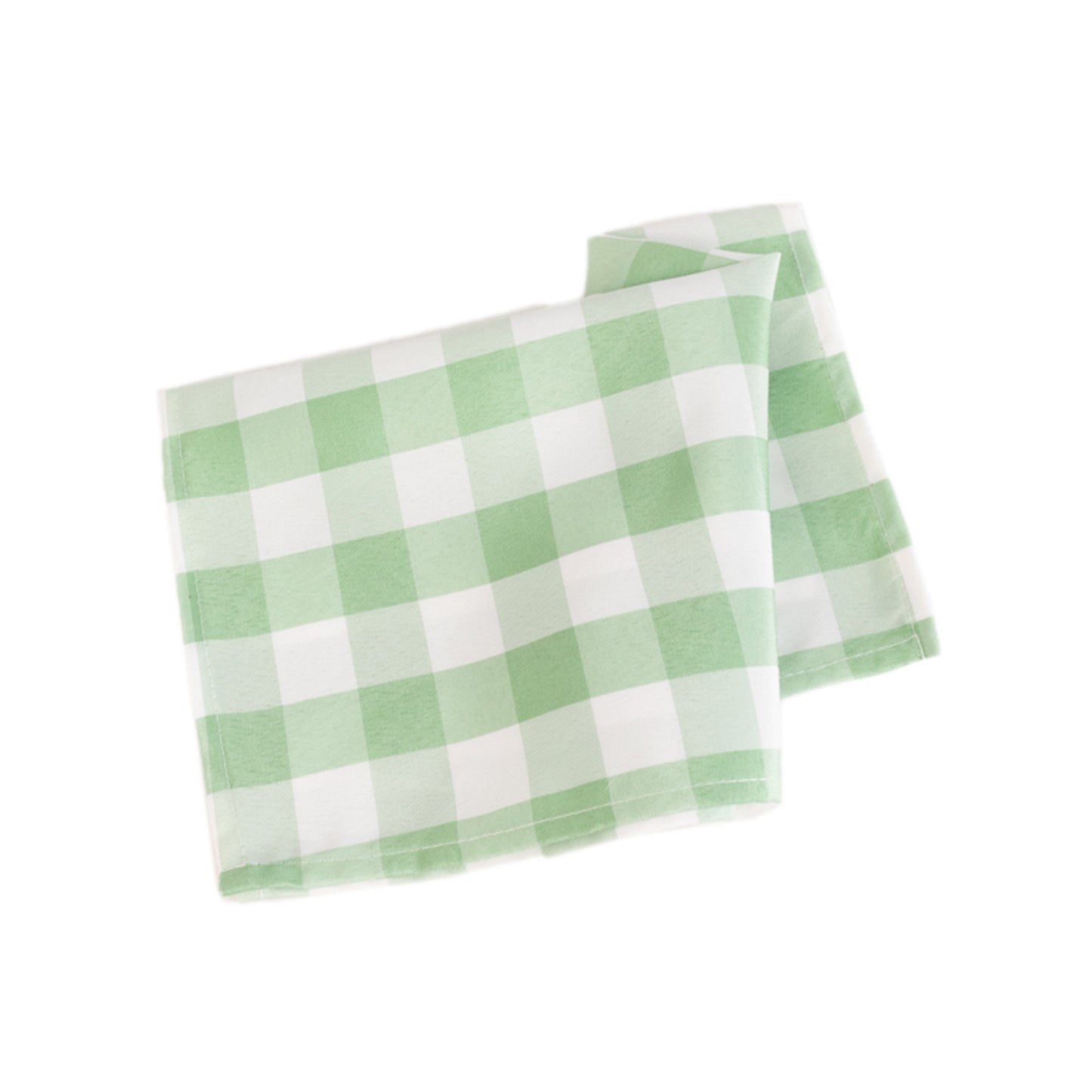 5 Pack Sage Green White Buffalo Plaid Cloth Dinner Napkins, Gingham Style 15"x15"