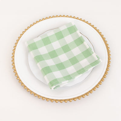 Delightful White Sage Green Buffalo Plaid Dinner Napkins Delightful White Sage Green Buffalo Plaid Dinner Napkins