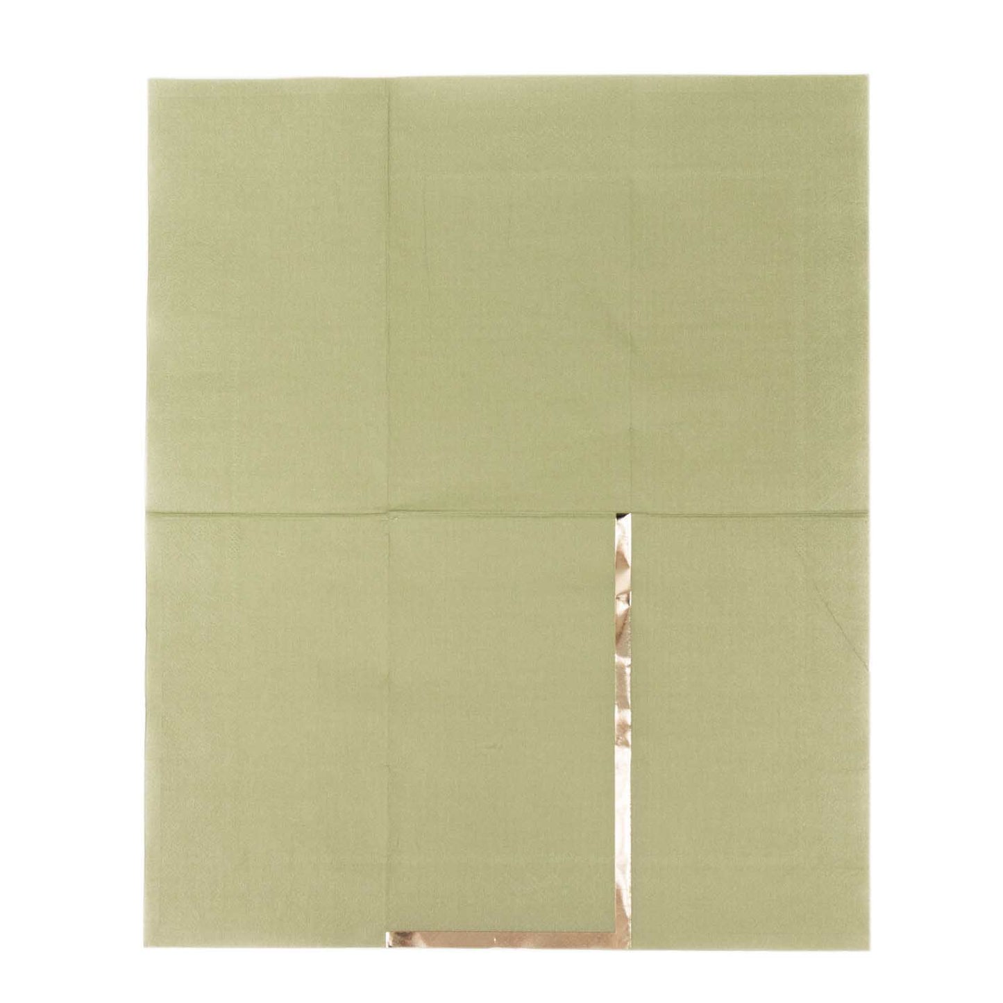 50 Pack Dusty Sage Green Soft 2 Ply Disposable Party Napkins with Gold Foil Edge, Dinner Paper Napkins