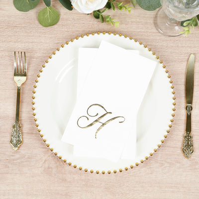 Gold Foil Monogram "H" Paper Dinner Napkins Gold Foil Monogram "H" Paper Dinner Napkins