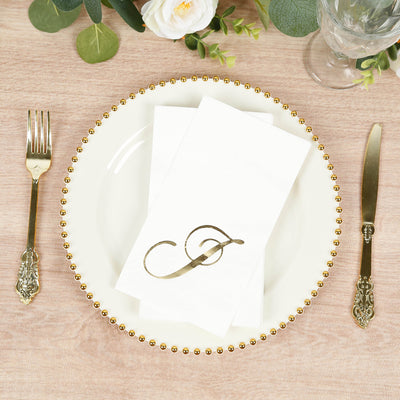 Gold Foil Monogram "J" Paper Dinner Napkins Gold Foil Monogram "J" Paper Dinner Napkins