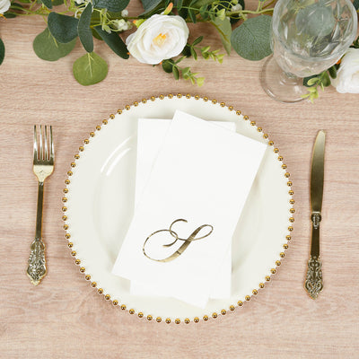 Gold Foil Monogram "S" Paper Dinner Napkins Gold Foil Monogram "S" Paper Dinner Napkins
