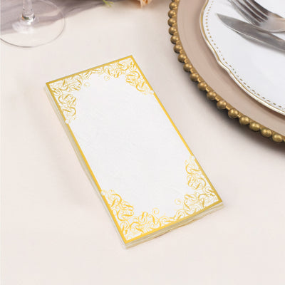 Luxurious Gold Foil Lace White Paper Dinner Napkins for a Sophisticated Touch Luxurious Gold Foil Lace White Paper Dinner Napkins for a Sophisticated Touch
