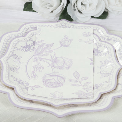White Lavender 2-Ply Paper Dinner Napkins White Lavender 2-Ply Paper Dinner Napkins