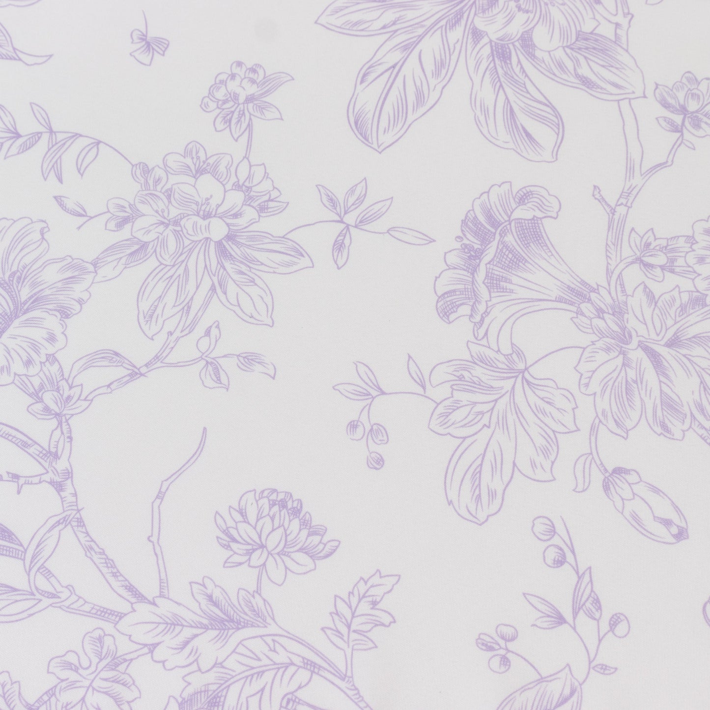 5-Pack French Toile Polyester Cloth Napkins – 17"x17" Lavender Lilac and White Reusable Table Napkins in Floral Design for Events & Dining