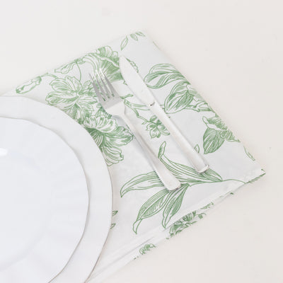 Dusty Sage Green French Toile Cloth Napkins Dusty Sage Green French Toile Cloth Napkins