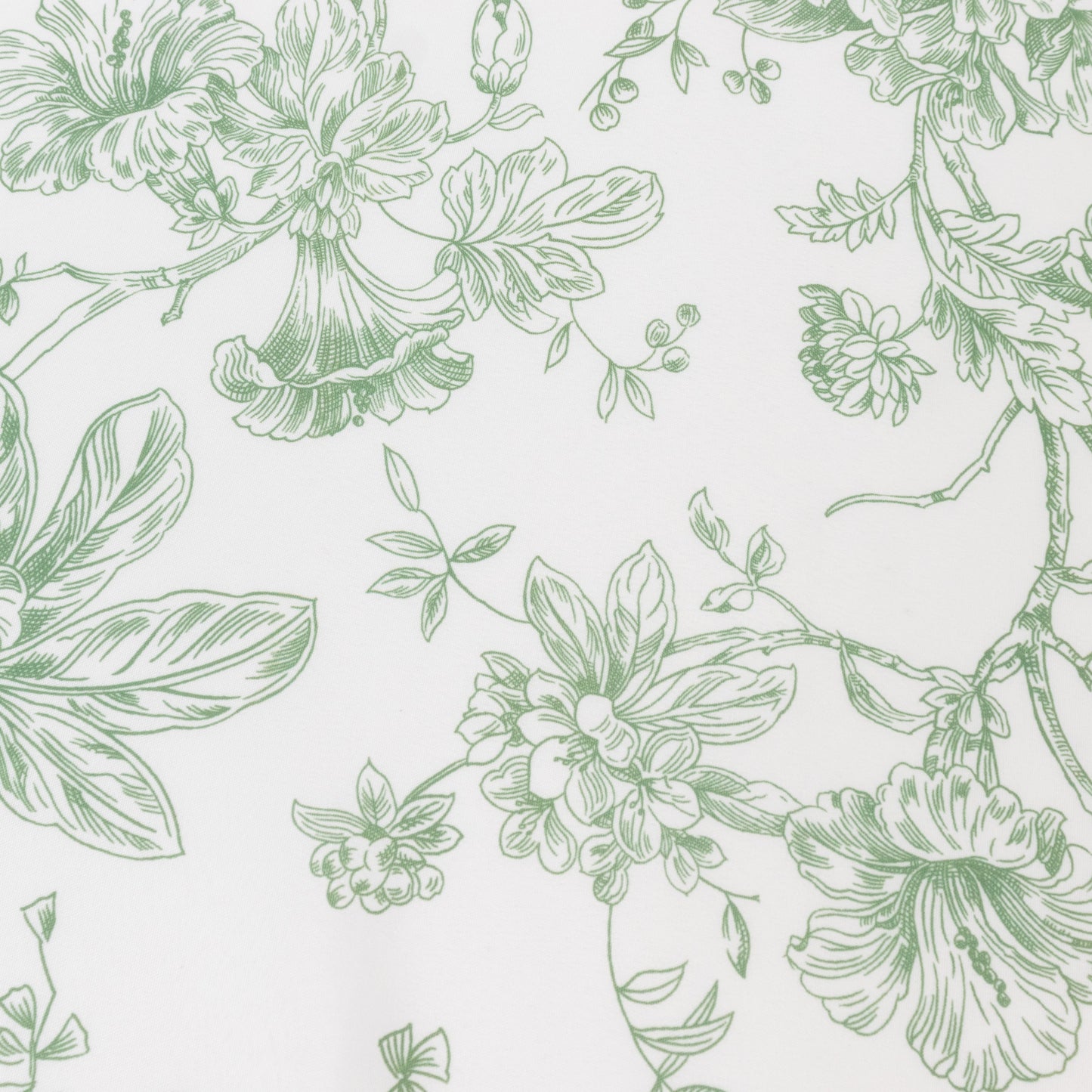 5 Pack Polyester 20"x20" Dinner Napkins White with Dusty Sage Green French Toile Pattern - Reusable Floral Cloth Napkins