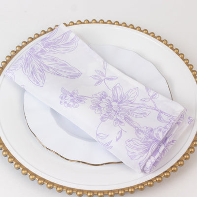 Elegant Lavender Lilac French Toile Cloth Napkins Elegant Lavender Lilac French Toile Cloth Napkins
