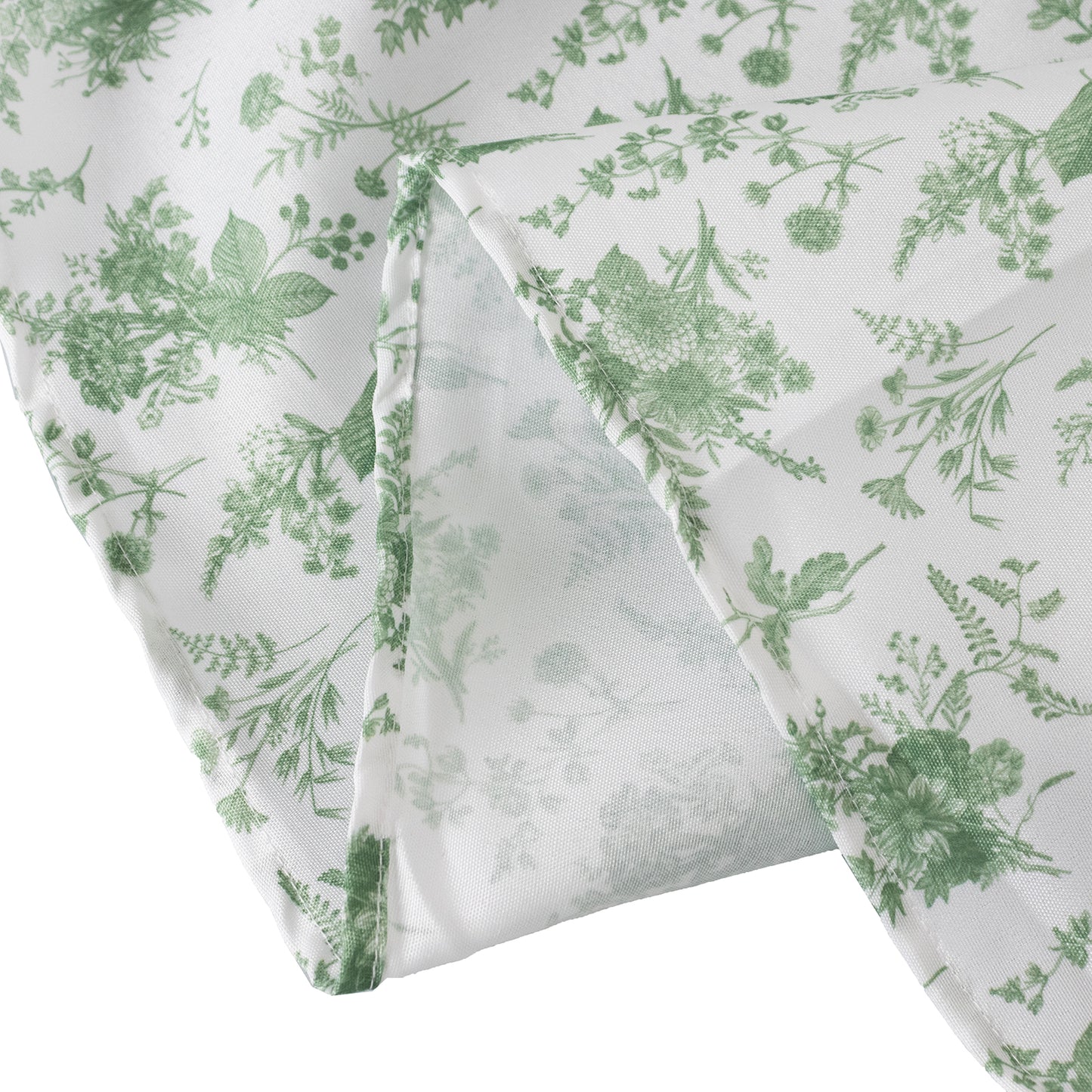 5 Pack Dusty Sage Green Floral Cloth Napkins in French Toile Pattern, Reusable Polyester Dinner Linen Napkins with Hemmed Edges - 20"x20"