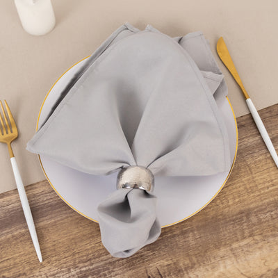 Luxurious Silver Premium Polyester Cloth Napkins Luxurious Silver Premium Polyester Cloth Napkins