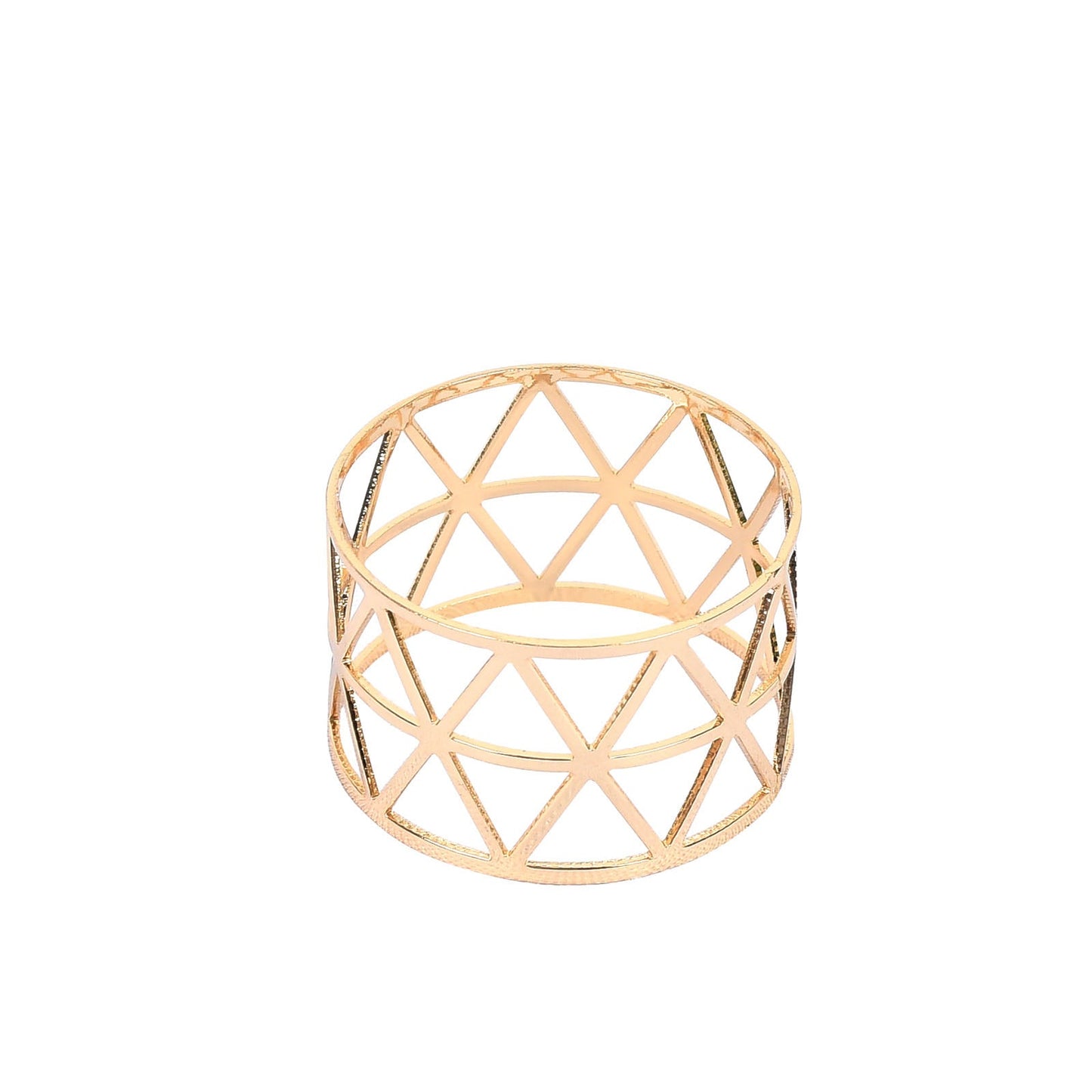 5 Pack | Metallic Gold Geometric Napkin Rings, Paper Napkin Holders