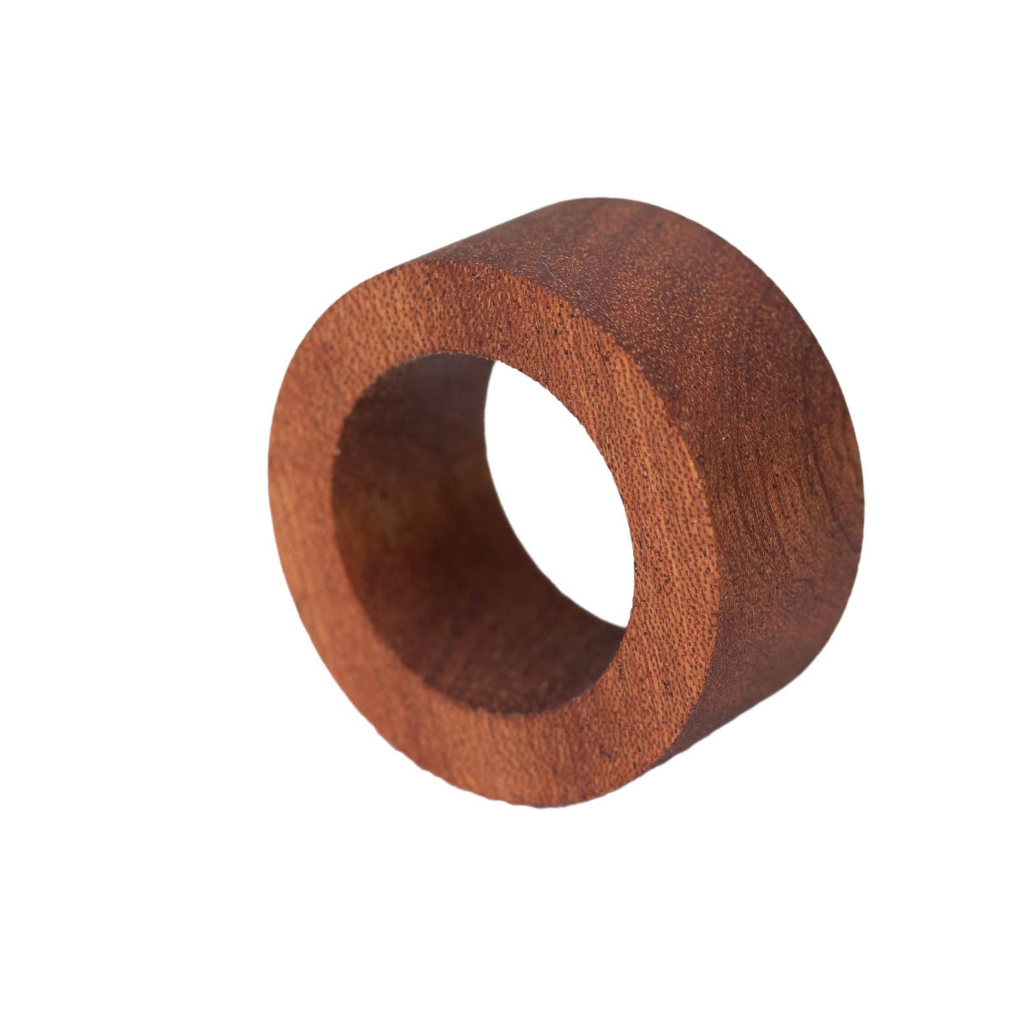 4 Pack | 1.75" Cinnamon Brown Rustic Hardwood Farmhouse Napkin Rings, Boho Napkin Holder Wood Slices