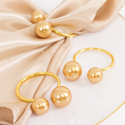 Decorative Gold Pearl Metal Napkin Rings Decorative Gold Pearl Metal Napkin Rings