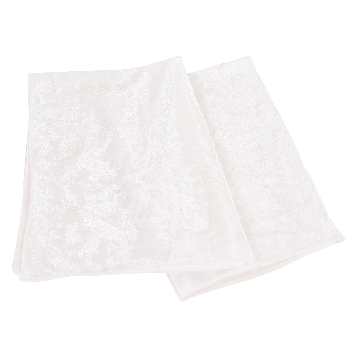 White premium crushed velvet linen napkins, soft decorative cloth, 20"x20".