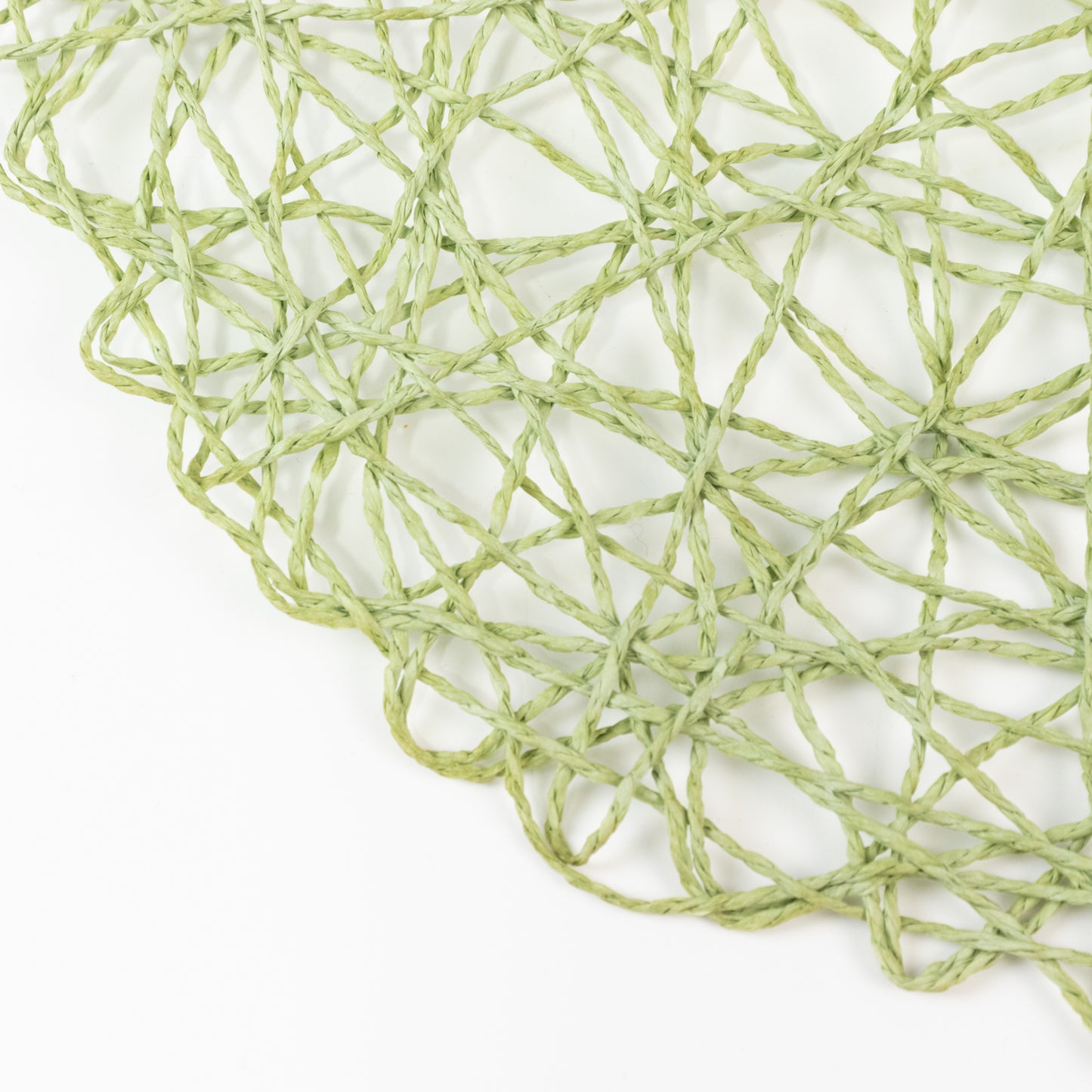 6-Pack Table Placemats Woven Fiber Design Sage Green Round - Disposable Mats for Dining and Events 15"