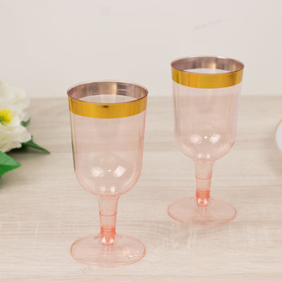 Transparent Blush Disposable Wine Glasses Transparent Blush Disposable Wine Glasses
