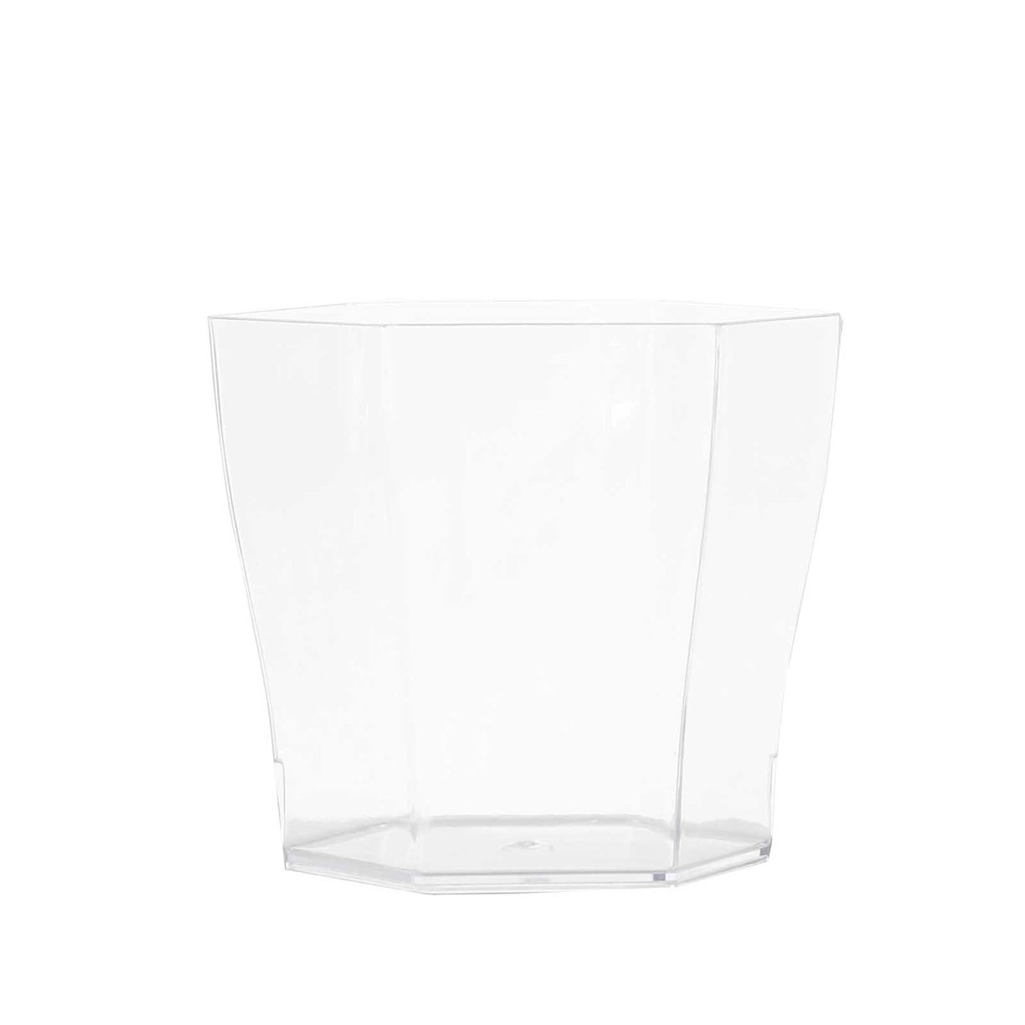 12 Pack | 3oz Clear Wavy Hexagon Plastic Dessert Cups, Disposable Snack Cups