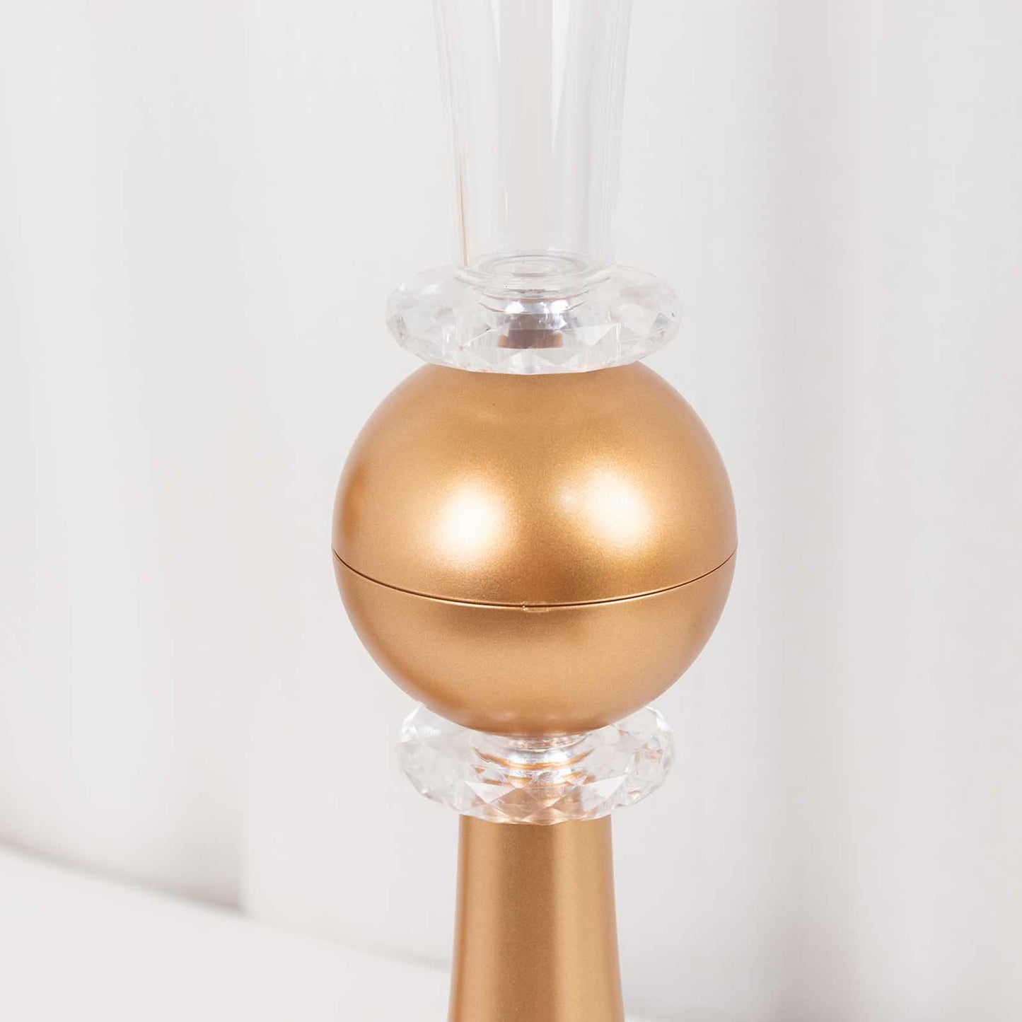 Clear gold crystal embellishment trumpet flower vase centerpiece