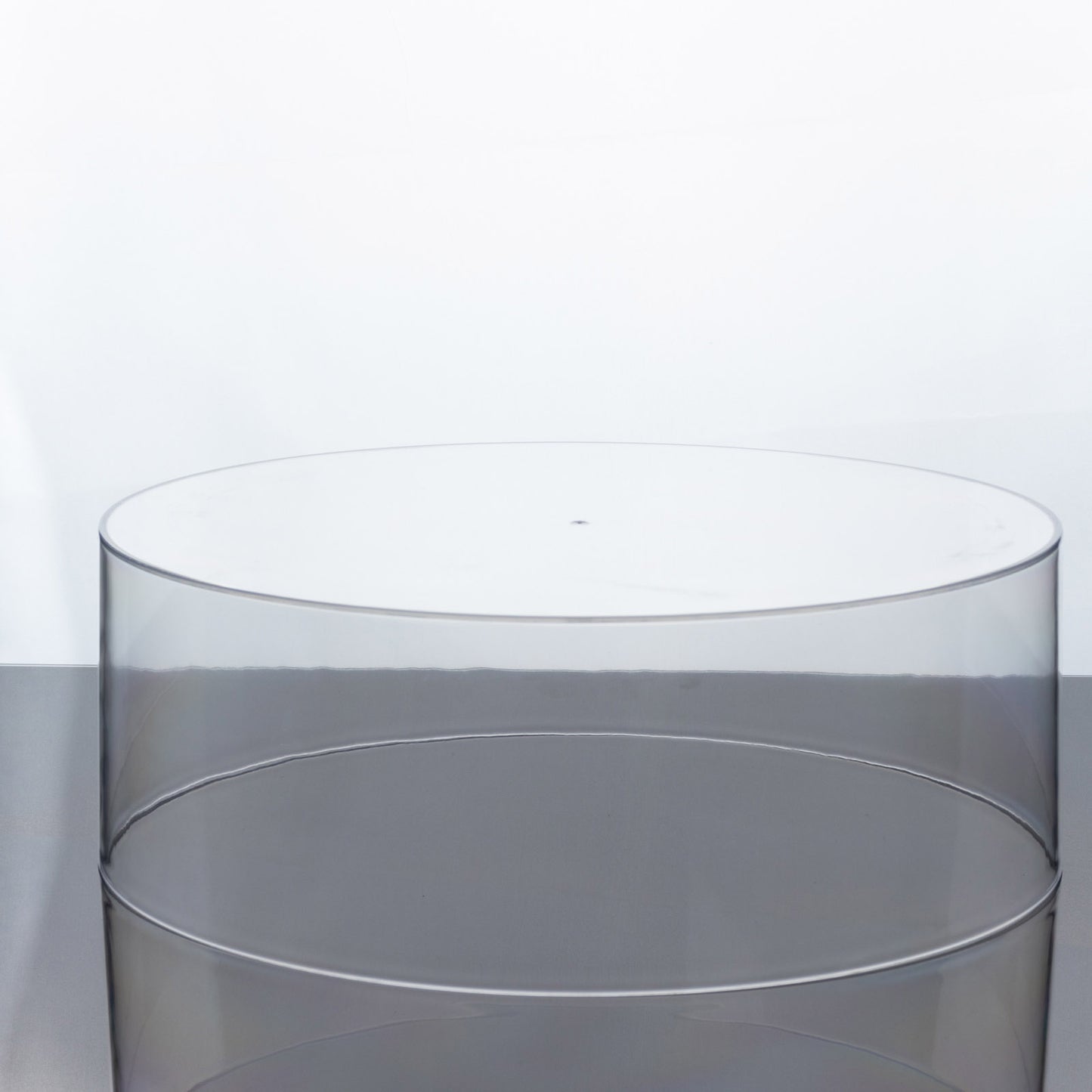 14" Round Acrylic Transparent Fillable Display Box Cake Stand, Clear Pedestal Riser With Hollow Bottom