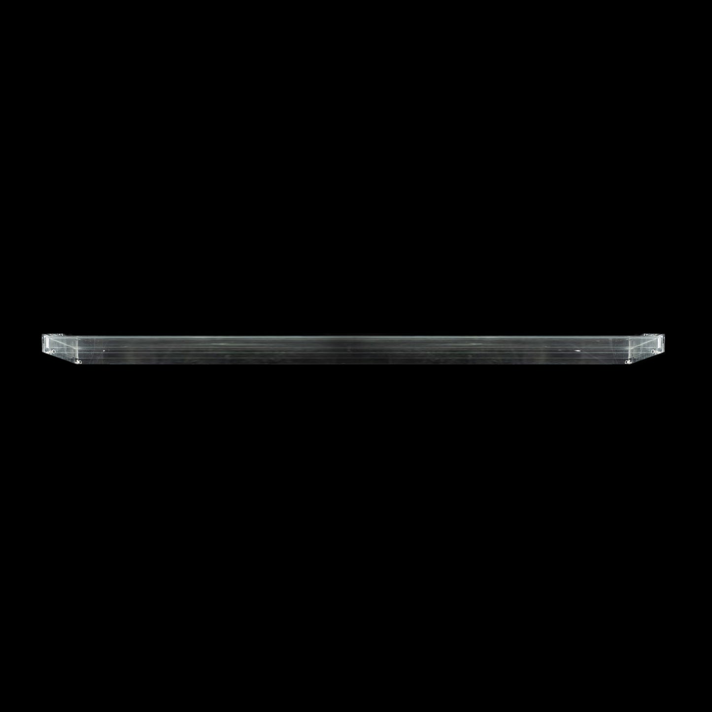 Clear acrylic table top bridge for pedestal stands, 46"x12", 4mm thick.